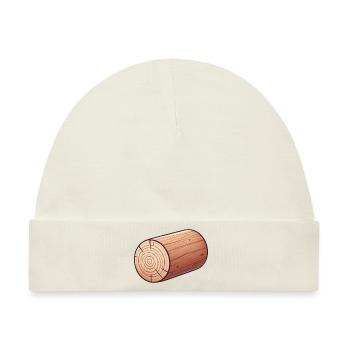 Rustikale Holzblock-Illustration - Baby Premium Organic Mütze - Naturweiß - Vorne
