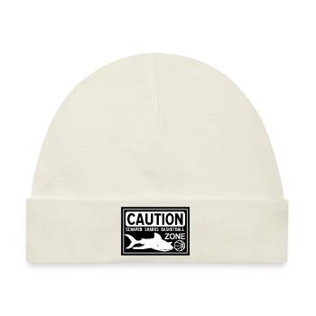 CAUTION SHARKS black - Baby Premium Organic Mütze - Naturweiß - Vorne