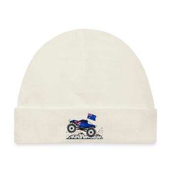 Monstertruck Australien Flagge - Baby Premium Organic Mütze - Naturweiß - Vorne