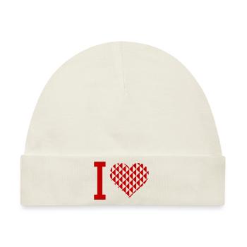 i heart - Baby Premium Organic Mütze - Naturweiß - Vorne