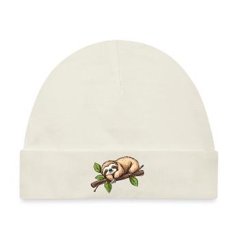 Faultier Schlafend - Baby Premium Organic Mütze - Naturweiß - Vorne