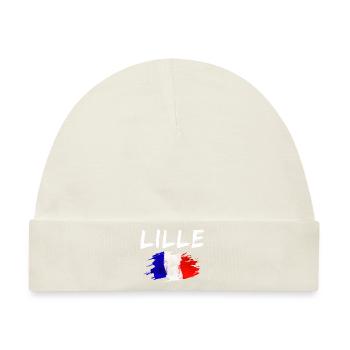 Lille Frankreich Flagge Stadt Lille - Baby Premium Organic Mütze - Naturweiß - Vorne