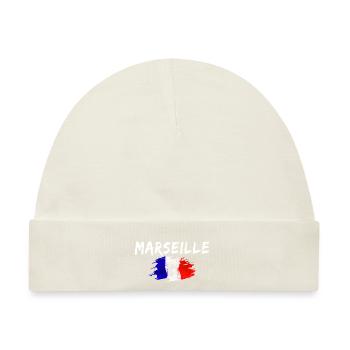 Marseille Frankreich Flagge Stadt Marseille - Baby Premium Organic Mütze - Naturweiß - Vorne