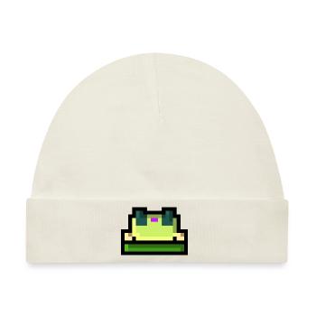 Pixel Frosch - Baby Premium Organic Mütze - Naturweiß - Vorne