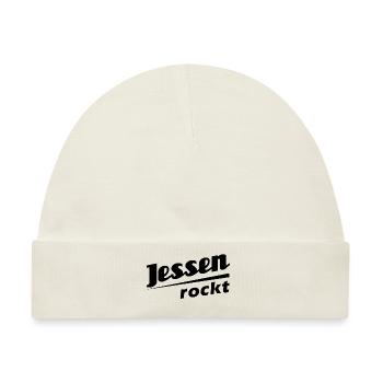 Jessen rockt - Textdesign mit Stadtnamen - Baby Premium Organic Mütze - Naturweiß - Vorne