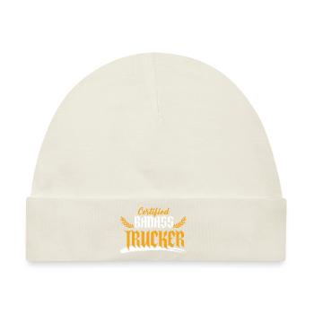 badass trucker spruch - Baby Premium Organic Mütze - Naturweiß - Vorne
