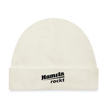Hameln rockt - Textdesign mit Stadtnamen - Baby Premium Organic Mütze - Naturweiß - Vorne