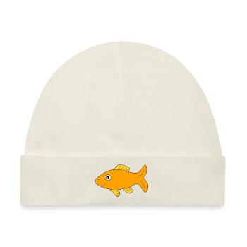 gelber Fisch Comic Fisch - Baby Premium Organic Mütze - Naturweiß - Vorne