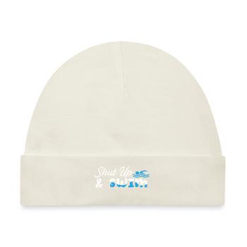 Schwimmer Schwimmen 50 Meter Bahn Brustschwimmen - Baby Premium Organic Mütze - Naturweiß - Vorne