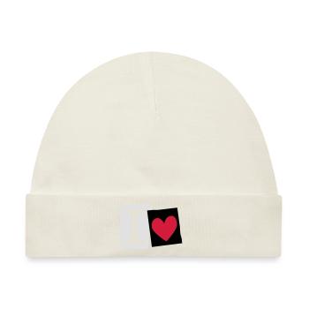I Love (cutter font) - Baby Premium Organic Mütze - Naturweiß - Vorne