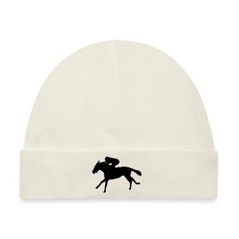 Pferd BLACK/white - Baby Premium Organic Mütze - Naturweiß - Vorne