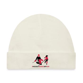 Hockey Torwart und Spielerin - Baby Premium Organic Mütze - Naturweiß - Vorne