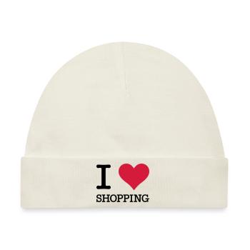 I Love Shopping - Baby Premium Organic Mütze - Naturweiß - Vorne
