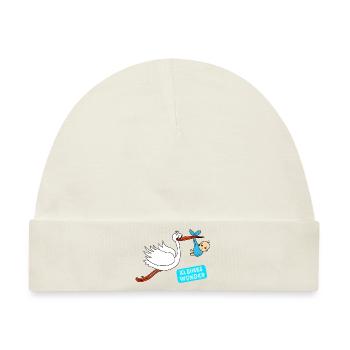 Kleines Wunder Junge Baby Babys Schwangerschaft - Baby Premium Organic Mütze - Naturweiß - Vorne