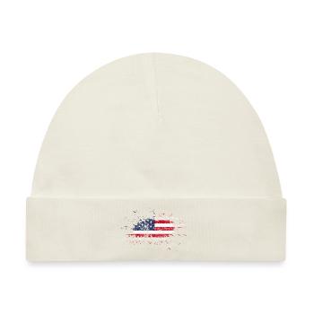 Geschenk USA Flagge amerikanische Fahne Amerika - Baby Premium Organic Mütze - Naturweiß - Vorne