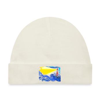 Meer im Sturm mit Leuchtturm - Baby Premium Organic Mütze - Naturweiß - Vorne