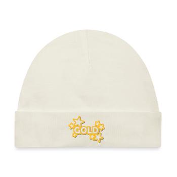 Sticker Gold - Baby Premium Organic Mütze - Naturweiß - Vorne