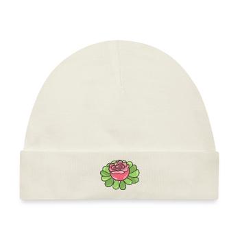 Rose Blumen ICQ Blume - Baby Premium Organic Mütze - Naturweiß - Vorne