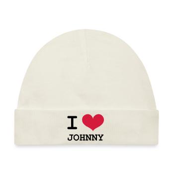 Ich liebe Johnny! - Baby Premium Organic Mütze - Naturweiß - Vorne