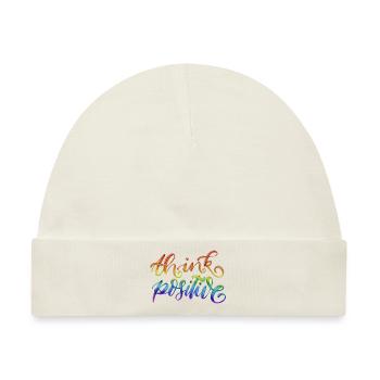 Think positive, denke positiv - Baby Premium Organic Mütze - Naturweiß - Vorne