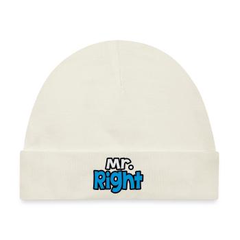 Mr. Rght - Baby Premium Organic Mütze - Naturweiß - Vorne