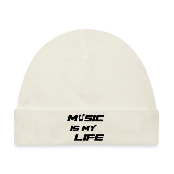 Music - Baby Premium Organic Mütze - Naturweiß - Vorne