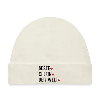 Beste Chefin der Welt - Baby Premium Organic Mütze - Naturweiß - Vorne