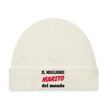 Il migliore marito del mondo 111 - Baby Premium Organic Mütze - Naturweiß - Vorne