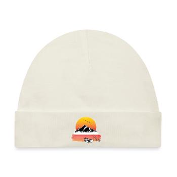 Angeln Sonnenuntergang Rod Pod - Baby Premium Organic Mütze - Naturweiß - Vorne