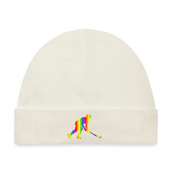 Bunter Unihockey Regenbogen - Baby Premium Organic Mütze - Naturweiß - Vorne