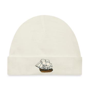 Segelschiff - Baby Premium Organic Mütze - Naturweiß - Vorne