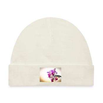 Orchidee im Fokus - Baby Premium Organic Mütze - Naturweiß - Vorne