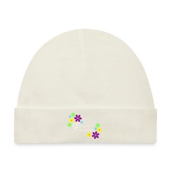 Flower Power - Baby Premium Organic Mütze - Naturweiß - Vorne