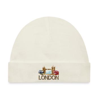 London England Tower Bridge Taxi Bus - Baby Premium Organic Mütze - Naturweiß - Vorne