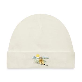 Murmeltier, Berge, Sonne - Baby Premium Organic Mütze - Naturweiß - Vorne