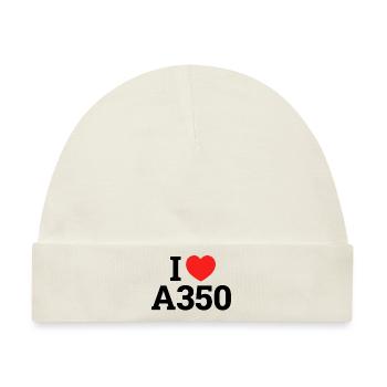 I love A350 - Baby Premium Organic Mütze - Naturweiß - Vorne