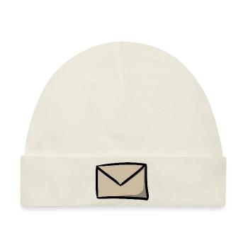 Briefsymbol Nachricht E-Mail Brief Sendung - Baby Premium Organic Mütze - Naturweiß - Vorne