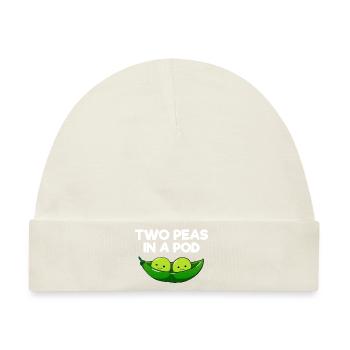 Two peas in a pod Paare Eltern Zwillinge Freunde - Baby Premium Organic Mütze - Naturweiß - Vorne