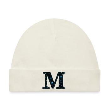 M-Monogramm mit Galaxie-Motiv - Baby Premium Organic Mütze - Naturweiß - Vorne