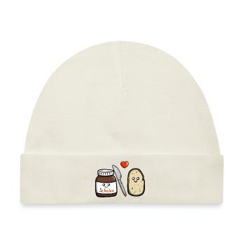 Schoko-Liebe - Baby Premium Organic Mütze - Naturweiß - Vorne