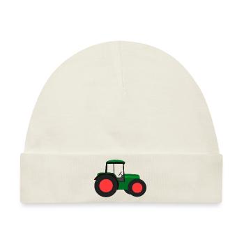 traktor trecker ackerschlepper schlepper tractor - Baby Premium Organic Mütze - Naturweiß - Vorne