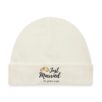 25. Hochzeitstag - Baby Premium Organic Mütze - Naturweiß - Vorne