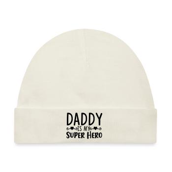 Daddy ist mein Superheld - Baby Premium Organic Mütze - Naturweiß - Vorne
