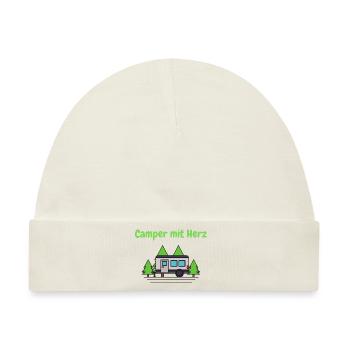Camper mit Herz - Baby Premium Organic Mütze - Naturweiß - Vorne