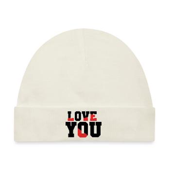 Love YOU - Baby Premium Organic Mütze - Naturweiß - Vorne