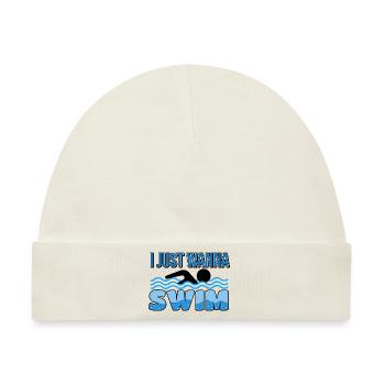 schwimmen tauchen schwimmbecken brustschwimmen - Baby Premium Organic Mütze - Naturweiß - Vorne