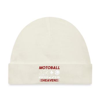 Motoball Match Heaven Motorradfahrer Motorrad - Baby Premium Organic Mütze - Naturweiß - Vorne