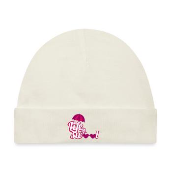 Sommer T-Shirt - Life is sweet - Baby Premium Organic Mütze - Naturweiß - Vorne