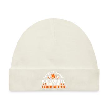 Bademeister Schwimmbad Lifeguard Rettungsschwimmer - Baby Premium Organic Mütze - Naturweiß - Vorne