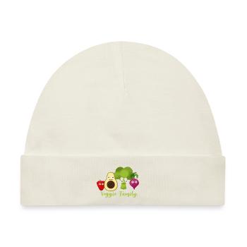veggie family,veggie,gemüse,avocado,brokoli - Baby Premium Organic Mütze - Naturweiß - Vorne